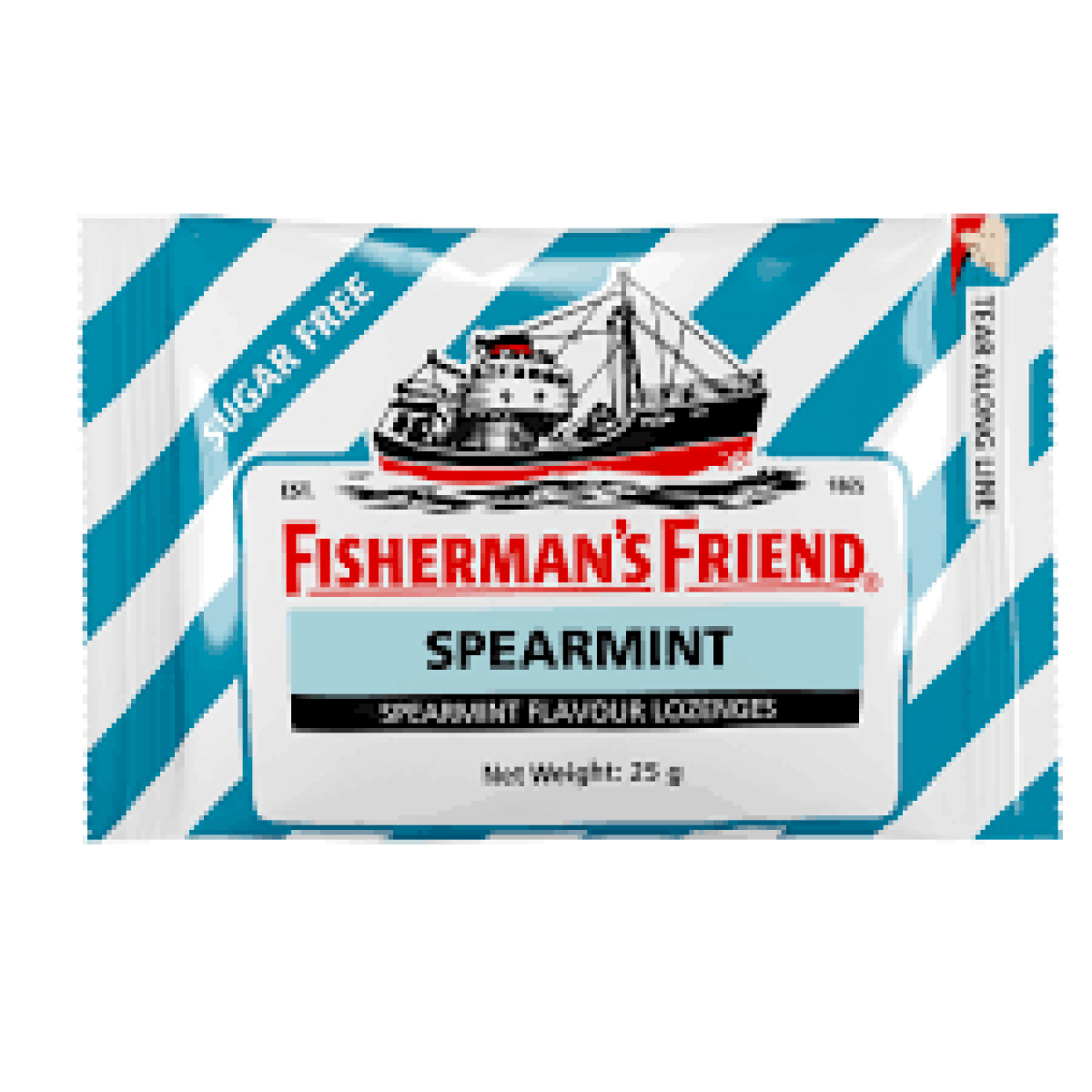 Fisherman\'s Friend | Καραμέλες με Γεύση Δυόσμου με Άρωμα Μινθόλης | με Γλυκαντικά Χωρίς Ζάχαρη | 25g