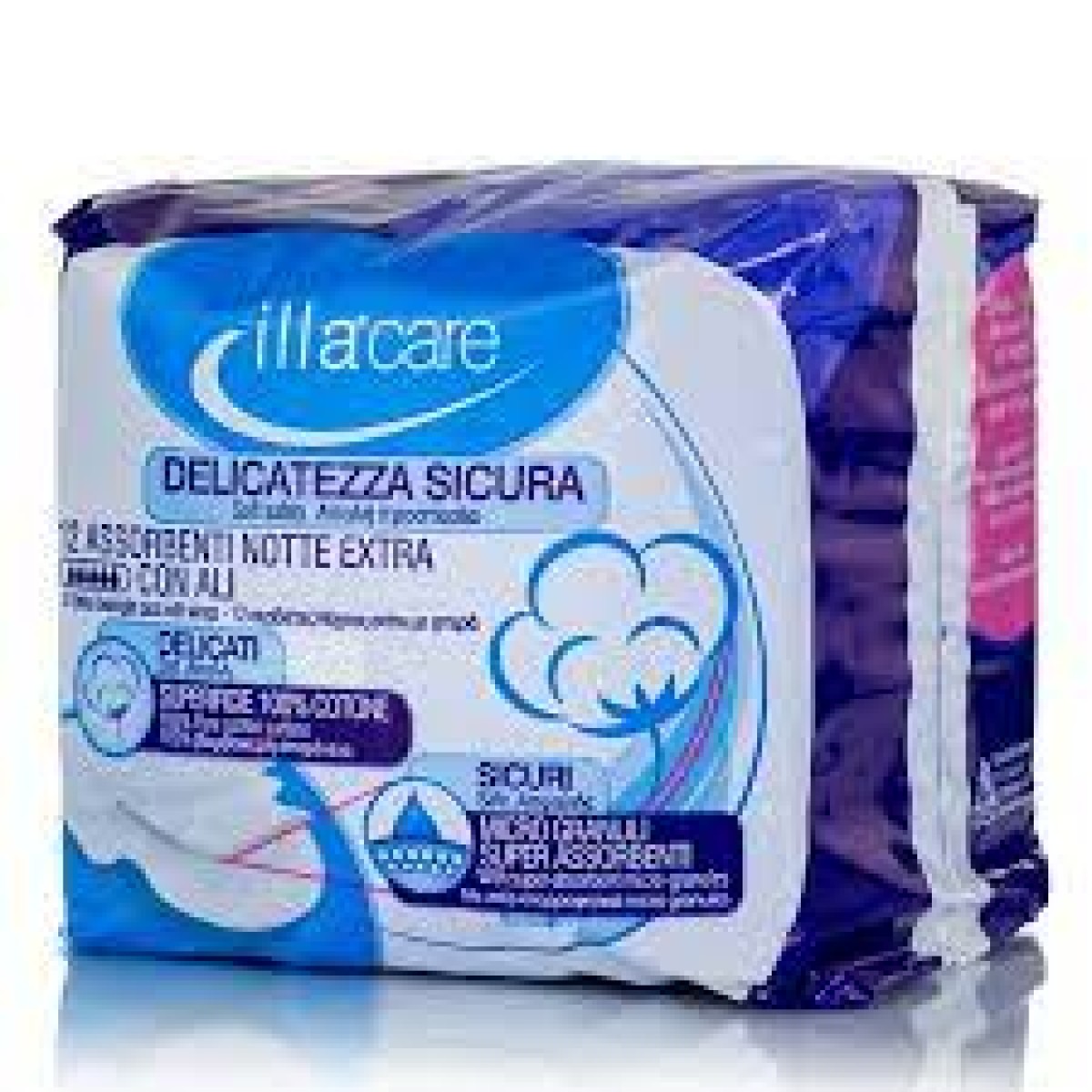 Illa Care | Delicatezza Sicura Σερβιέτες Νύχτας με Extra Φτερά | 12τμχ