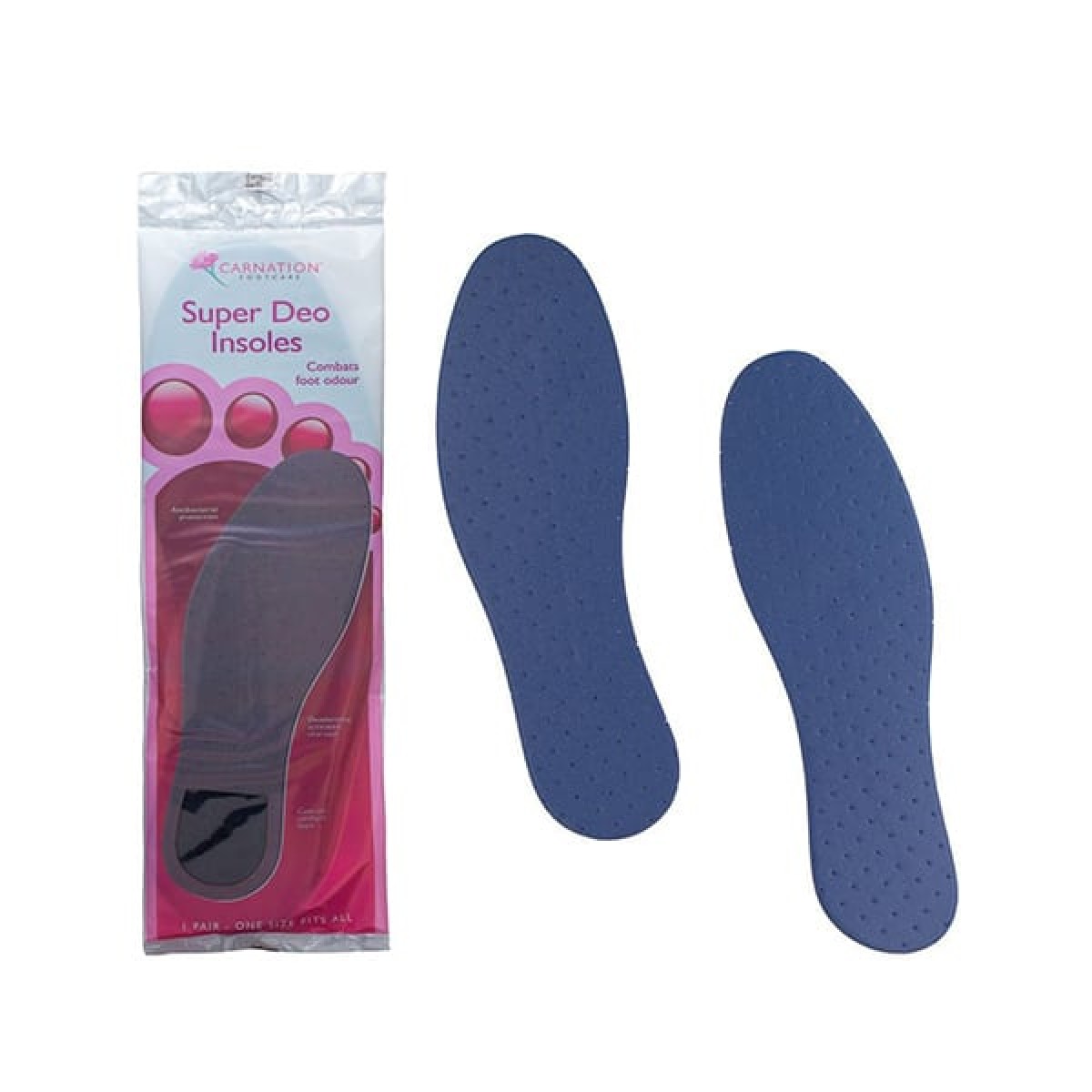 Carnation | Footcare Super Deo Insoles | Ειδικοί αντιμικροβιακοί πάτοι κατά της κακοσμίας | 1 Ζεύγος