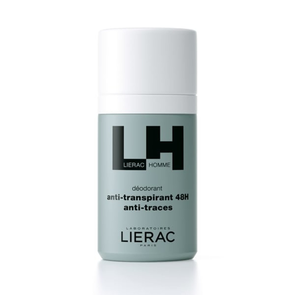 Lierac | Homme Deodorant 48h | Ανδρικό Αποσμητικό με 48Ωρη Δράση κατά του Ιδρώτα Χωρίς Ίχνη | 50ml