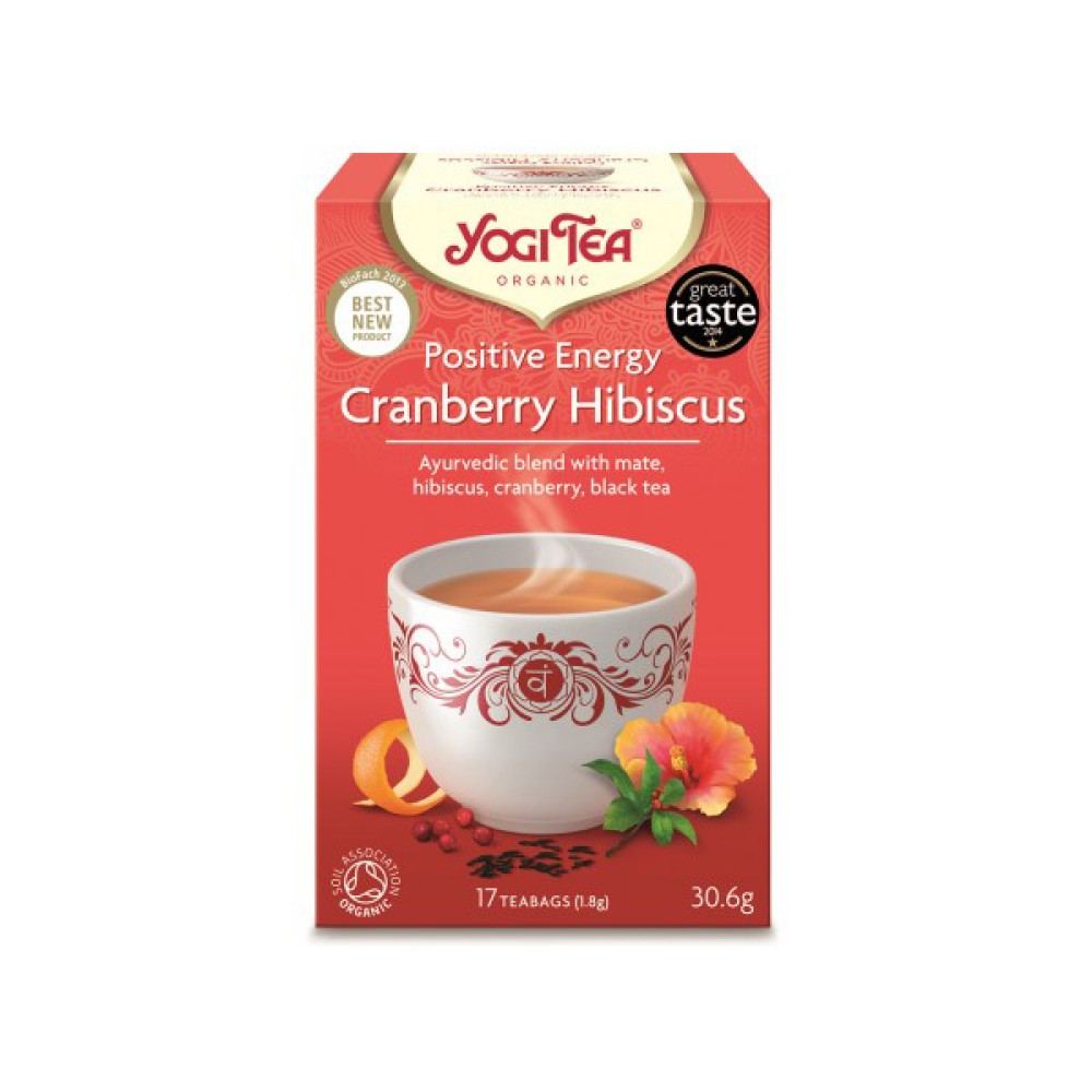 Yogi Tea | Positive Energy Cranberry Hibiscus | Μαύρο Τσάι Βιολογικό | 17 Φακελάκια