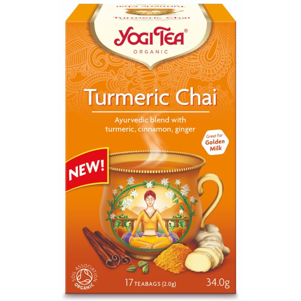 Yogi Tea | Turmeric Τσάι Με Κουρκουμά, Κανέλα & Κάρδαμο | 17 Φακελάκια