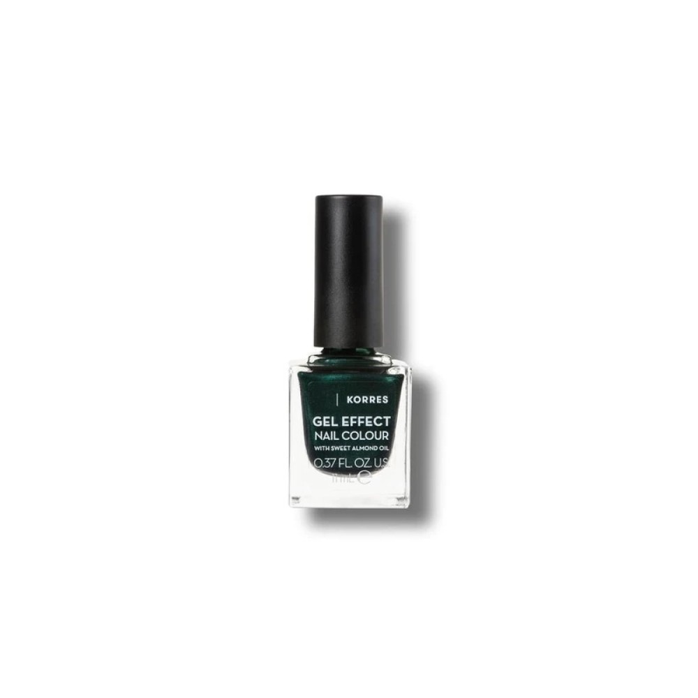 Korres | Gel Effect Nail Colour 89 Velvet Green | Βερνίκι Νυχιών με Αμυγδαλέλαιο για Έντονη Λάμψη & Μεγάλη Διάρκεια | 11ml
