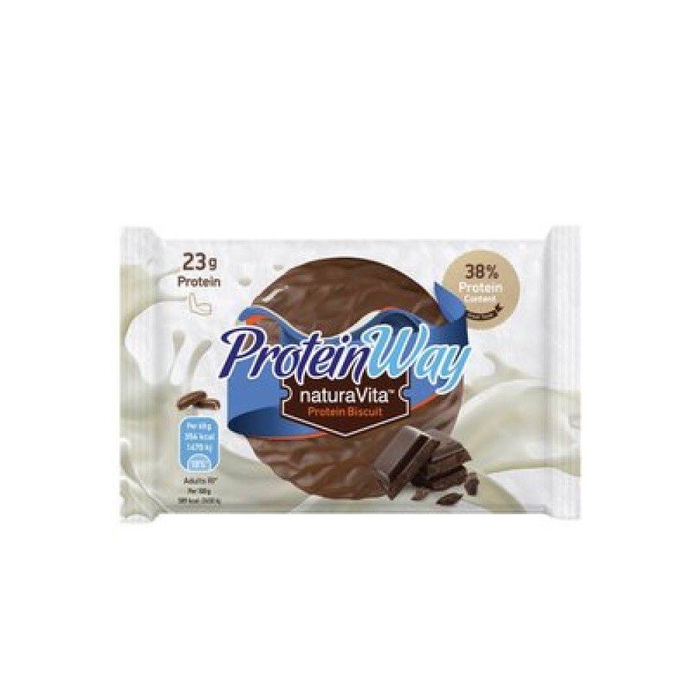 Protein Way Biscuit | Chocolate Flavour Μπισκότο Πρωτεΐνης με Γεύση Σοκολάτας & Επικάλυψη Κακάο | 60g