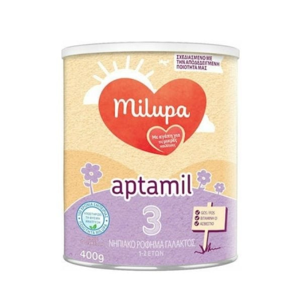 Milupa | Aptamil 3 Γάλα 3ης Βρεφικής Ηλικίας από το 1ο Έτος | 400gr