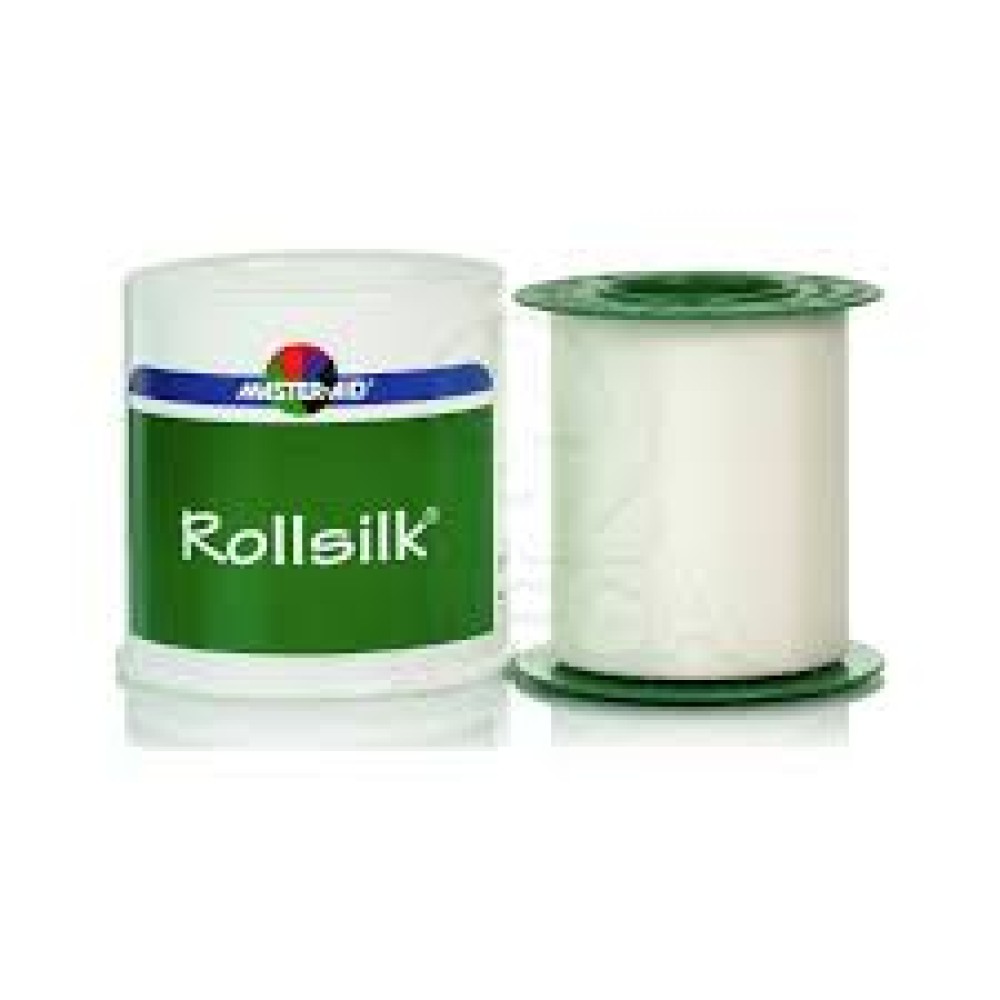 MASTER AID  | Rollsilk | Αυτοκόλλητη  Επιδεσμική  Ταινία  από  Μετάξι  σε  Ρολό | 5m x 5cm |1τμχ