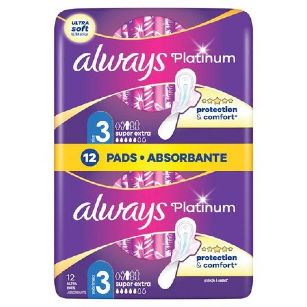Always | Σερβιέτες Platinum Ultra Night Size 3 με Φτερά | 12τμχ