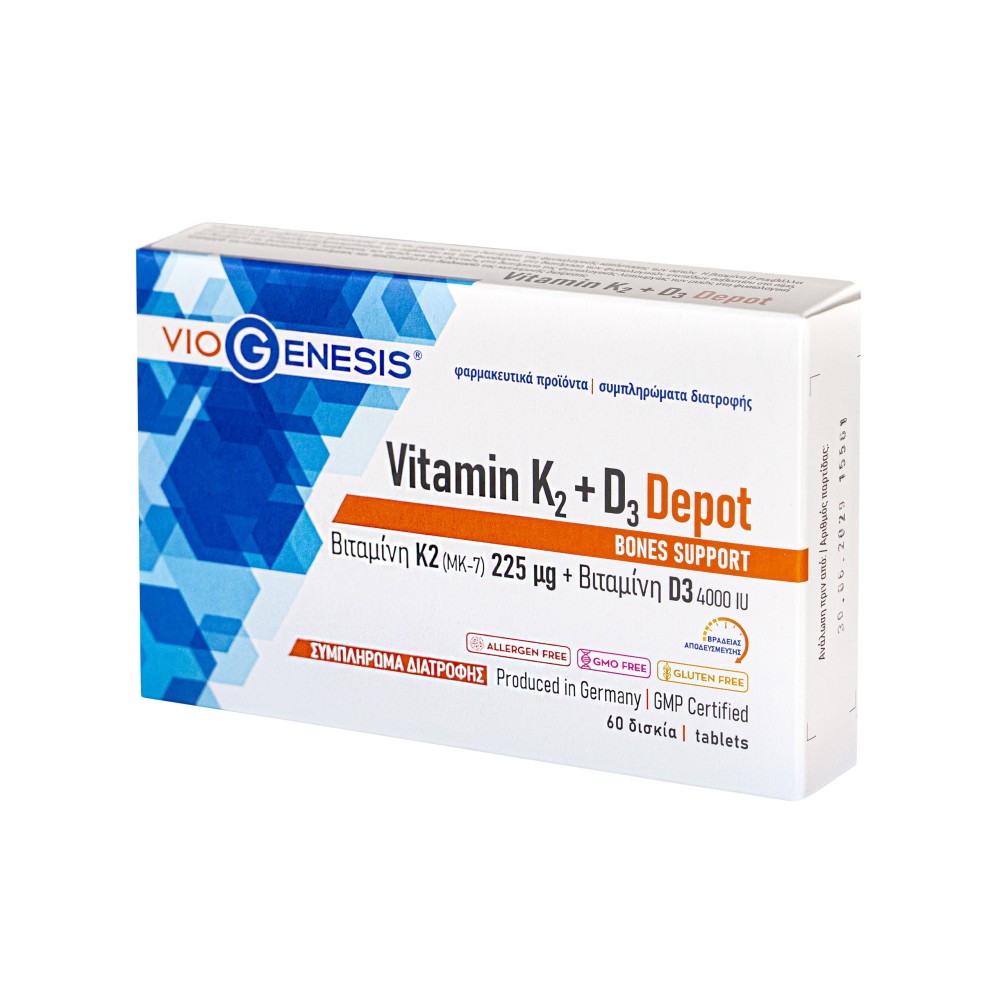 VioGenesis  | Vitamin K2 + Vitamin D3 Depot | 60 tabs