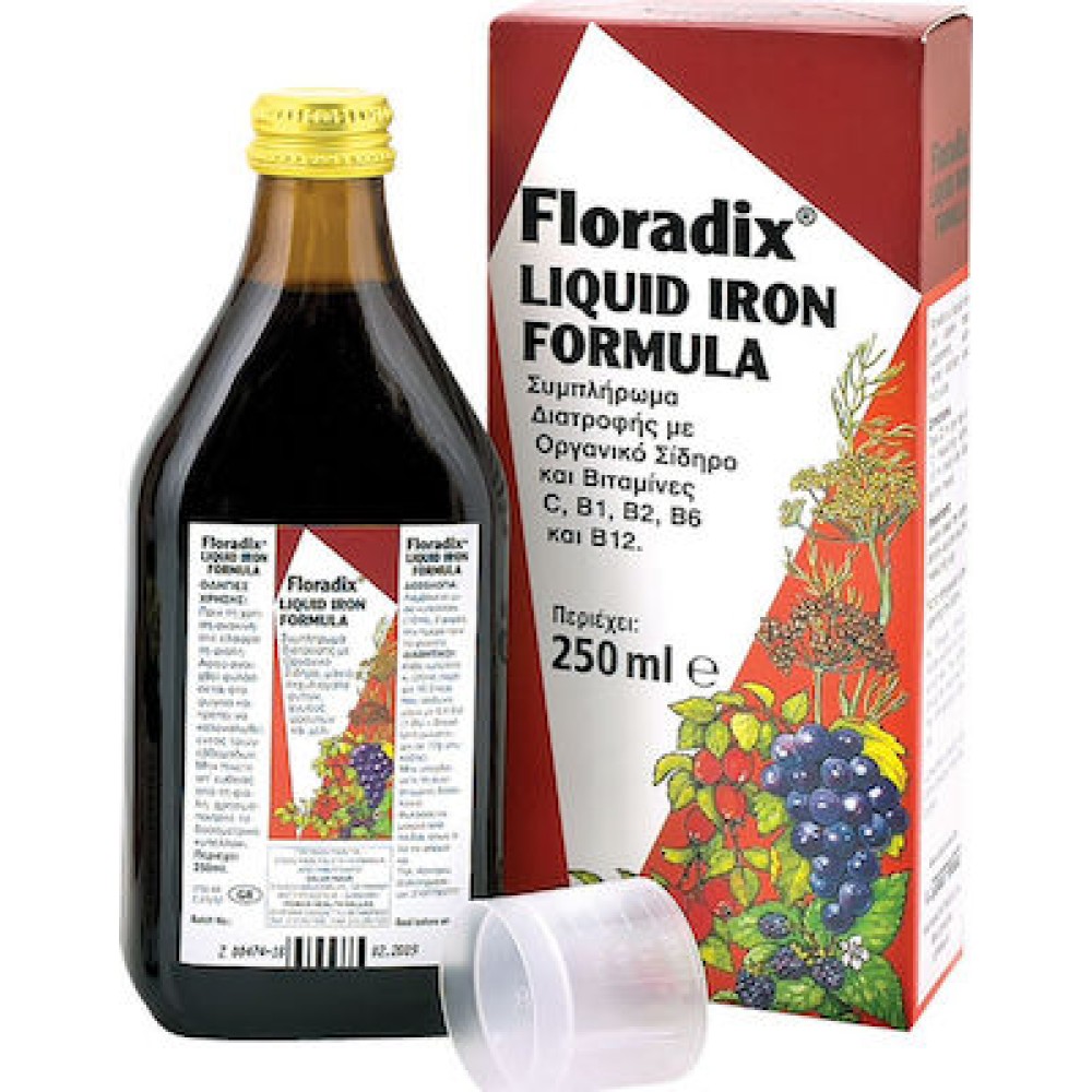 Power Health | Floradix Liquid Iron Formula | Πολυβιταμινούχο Συμπλήρωμα Διατροφής με Υγρό Σίδηρο & Βιταμίνες |250ml