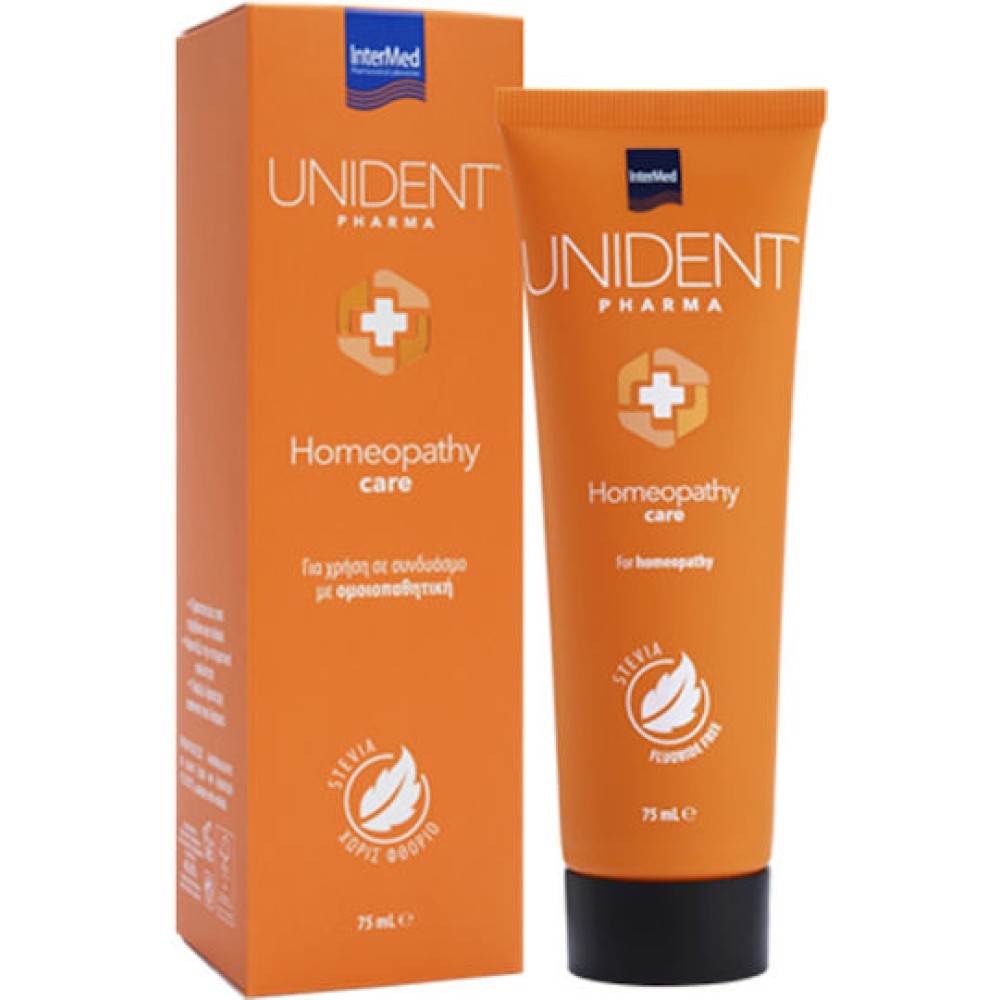 Intermed  | Unident Pharma Homeopathy Care, Οδοντόκρεμα για χρήση σε συνδυασμό με Ομοιοπαθητική | 75ml