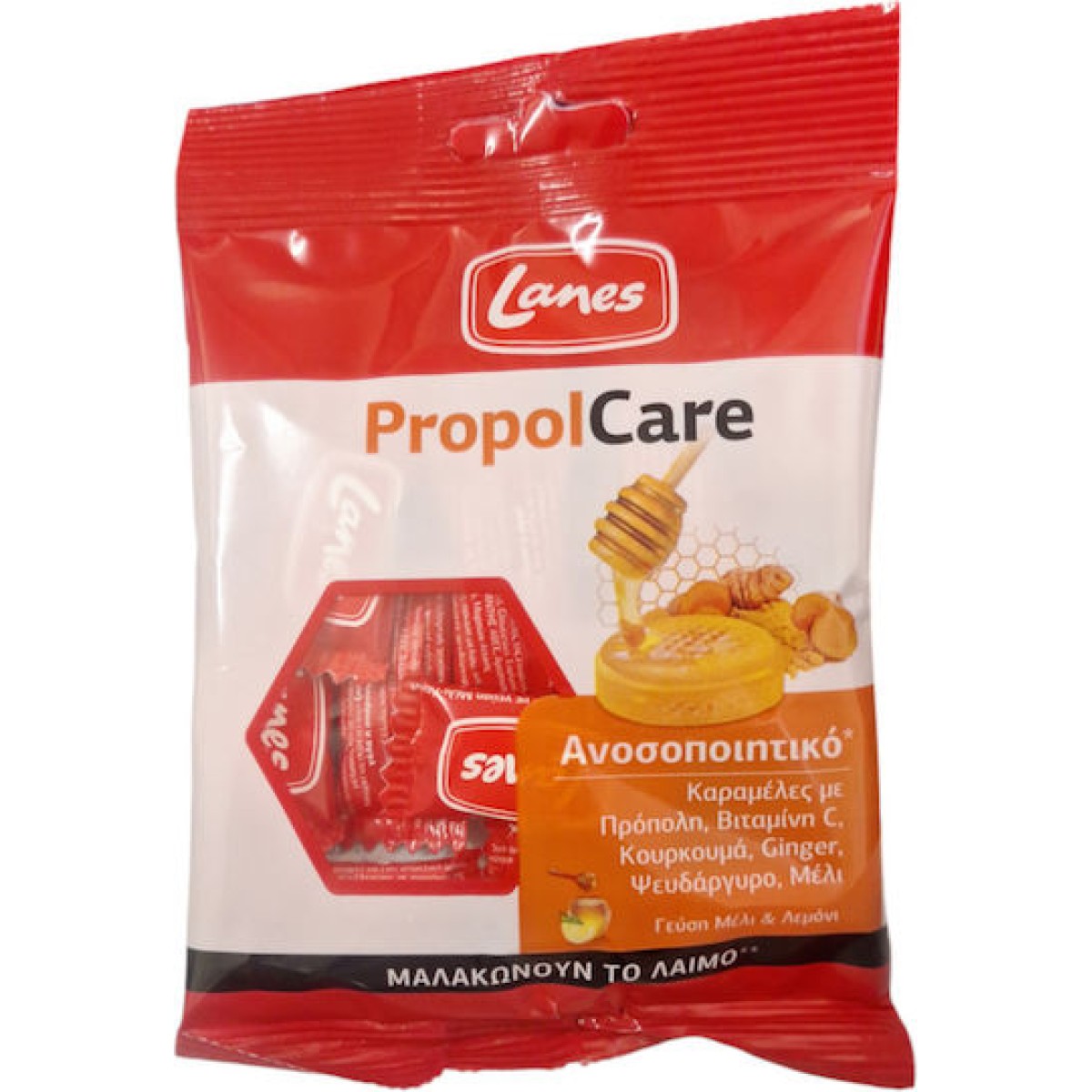 Lanes | PropolCare | Καραμέλες με Γεύση Μέλι & Λεμόνι | 54gr